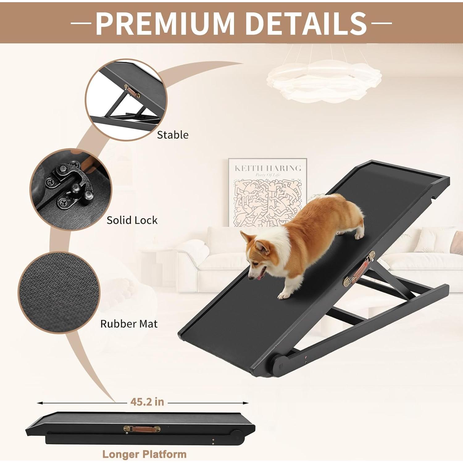 Rampa Plegable para Perros SLSY 45.2" con Tracción Antideslizante