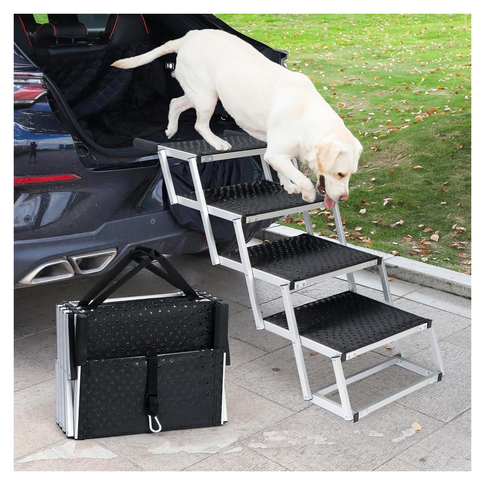 Escaleras para Perros Uross 4 Pasos Ajustables Aluminio