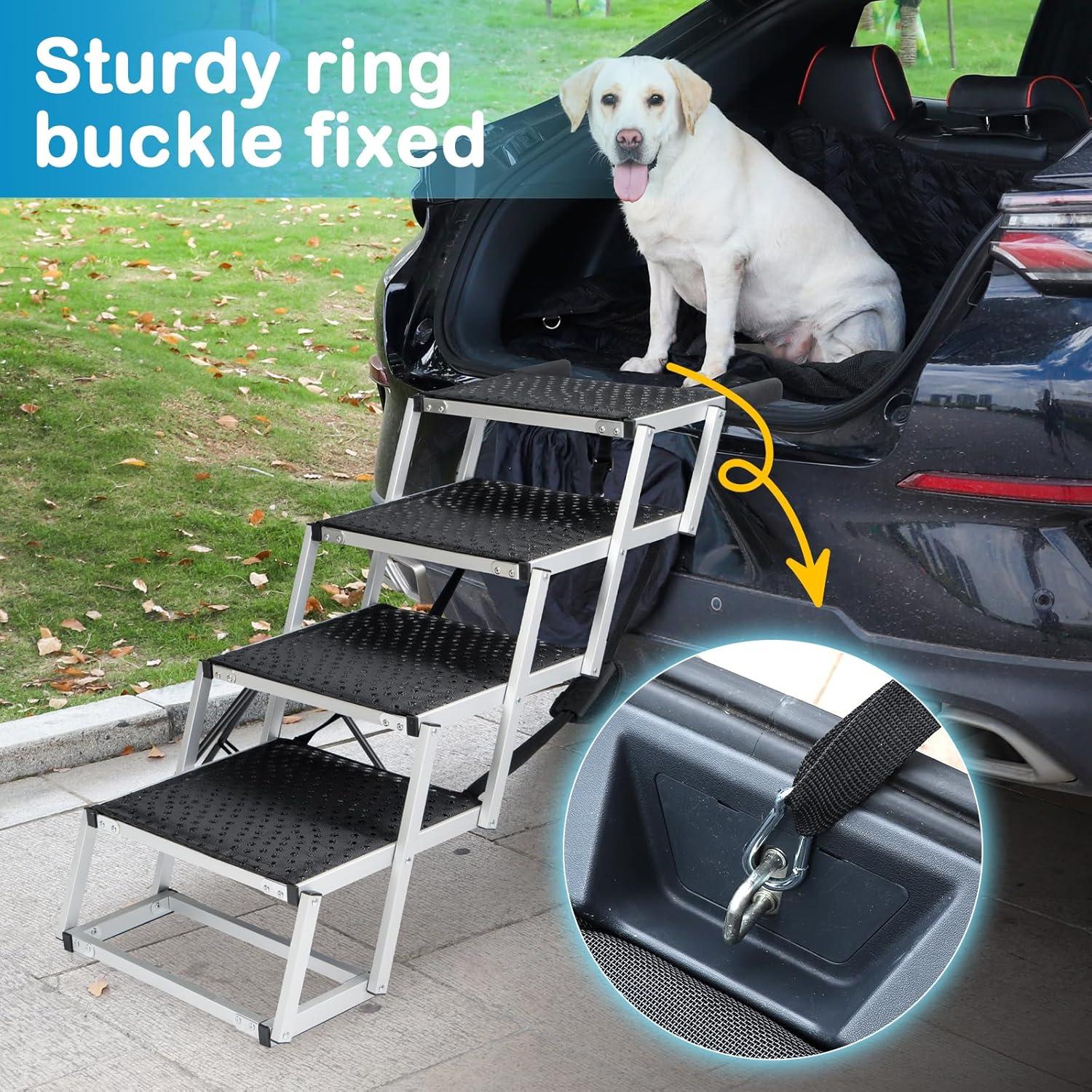 Escaleras para Perros Uross 4 Pasos Ajustables Aluminio