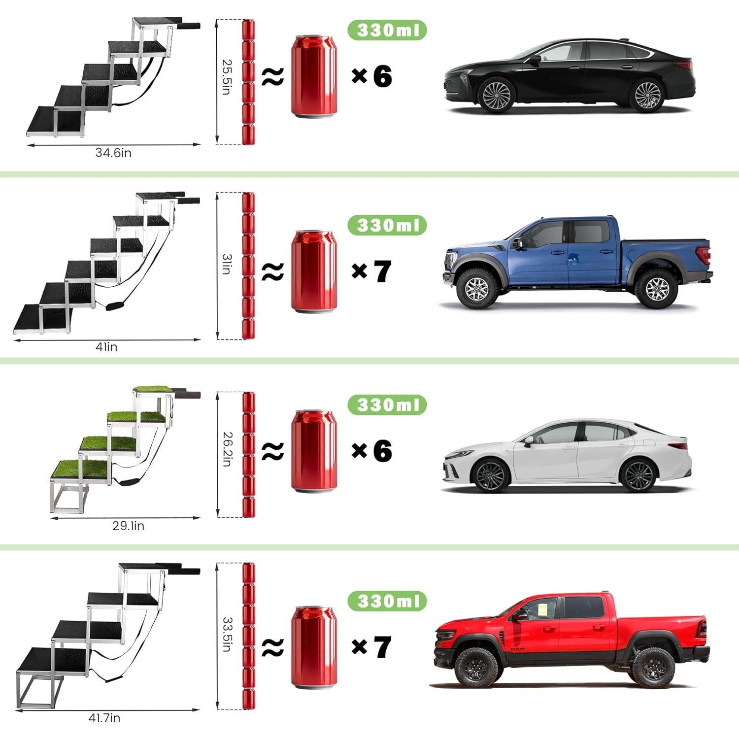 Escalera para Perros KZYZZFRID 5 Pasos Aluminio Antideslizante