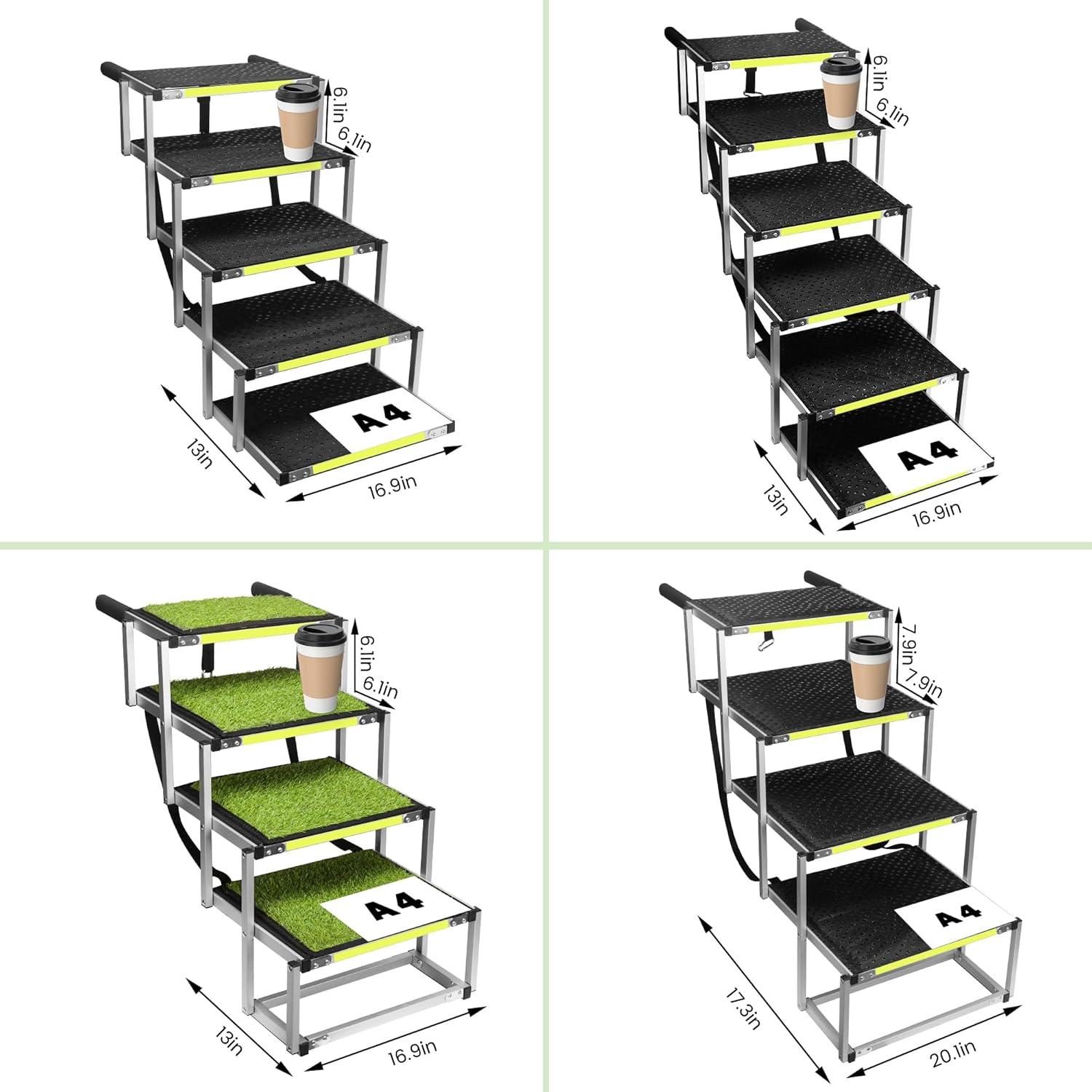 Escalera para Perros KZYZZFRID 5 Pasos Aluminio Antideslizante