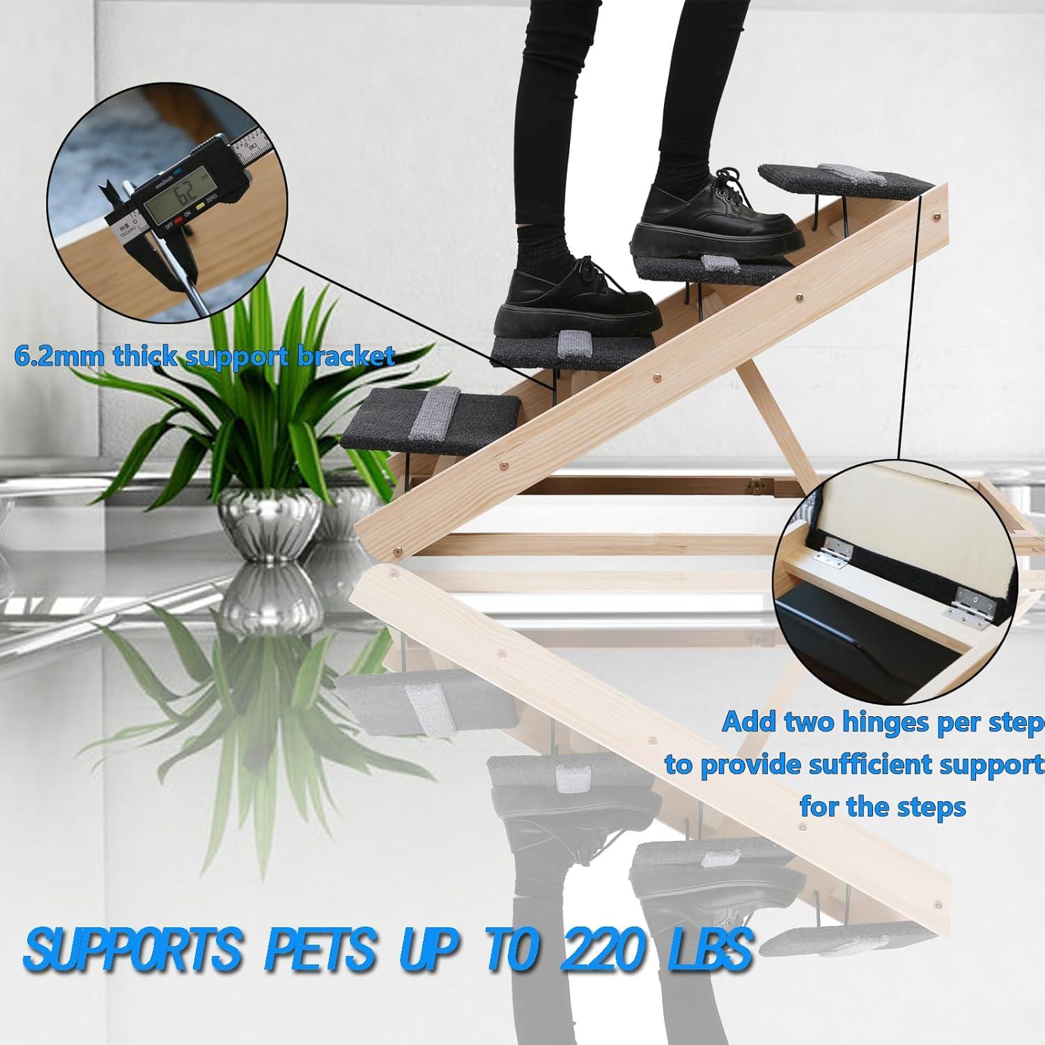 Rampa Plegable para Perros Wotunest 2-en-1 Ajustable 30-60 cm