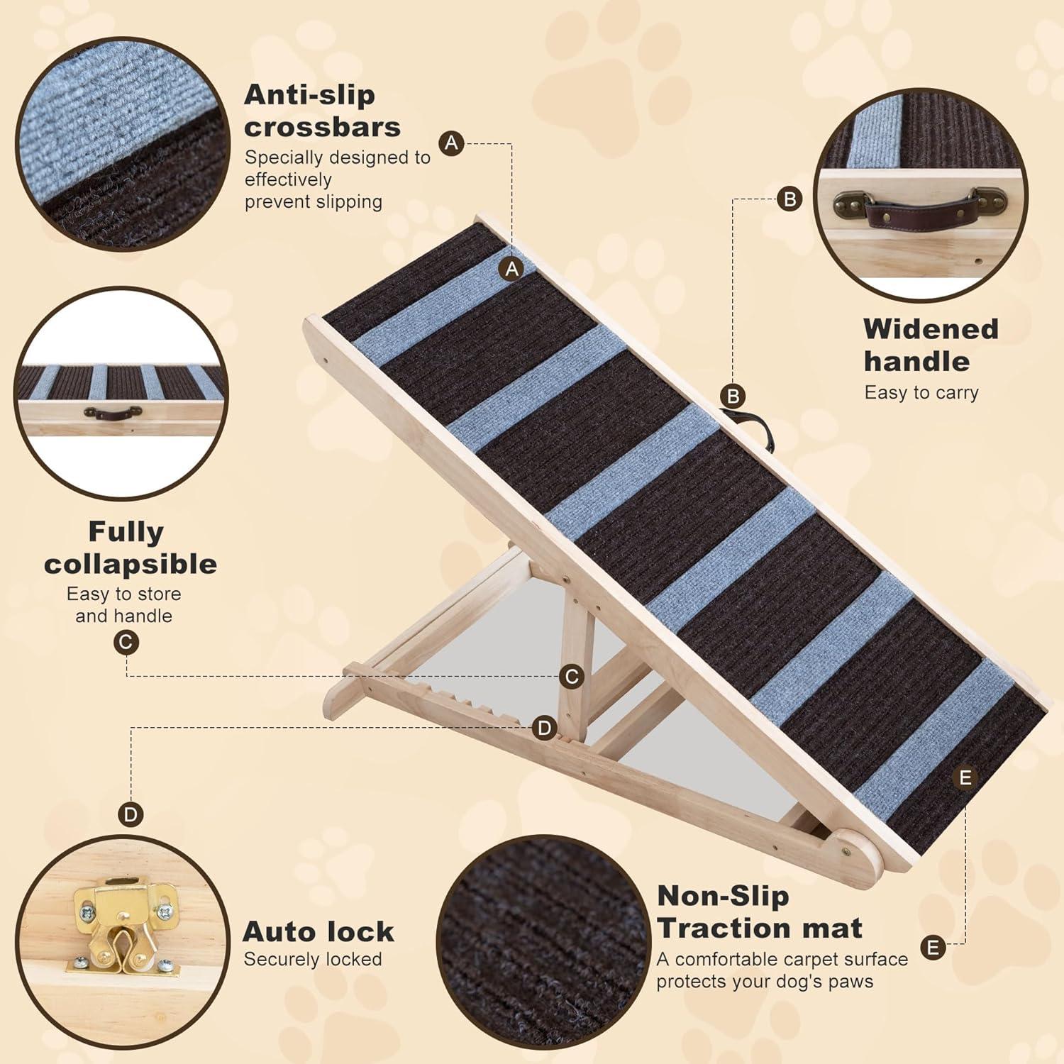 Rampa para Perros Plegable UNQBWE 6 Alturas Antideslizante