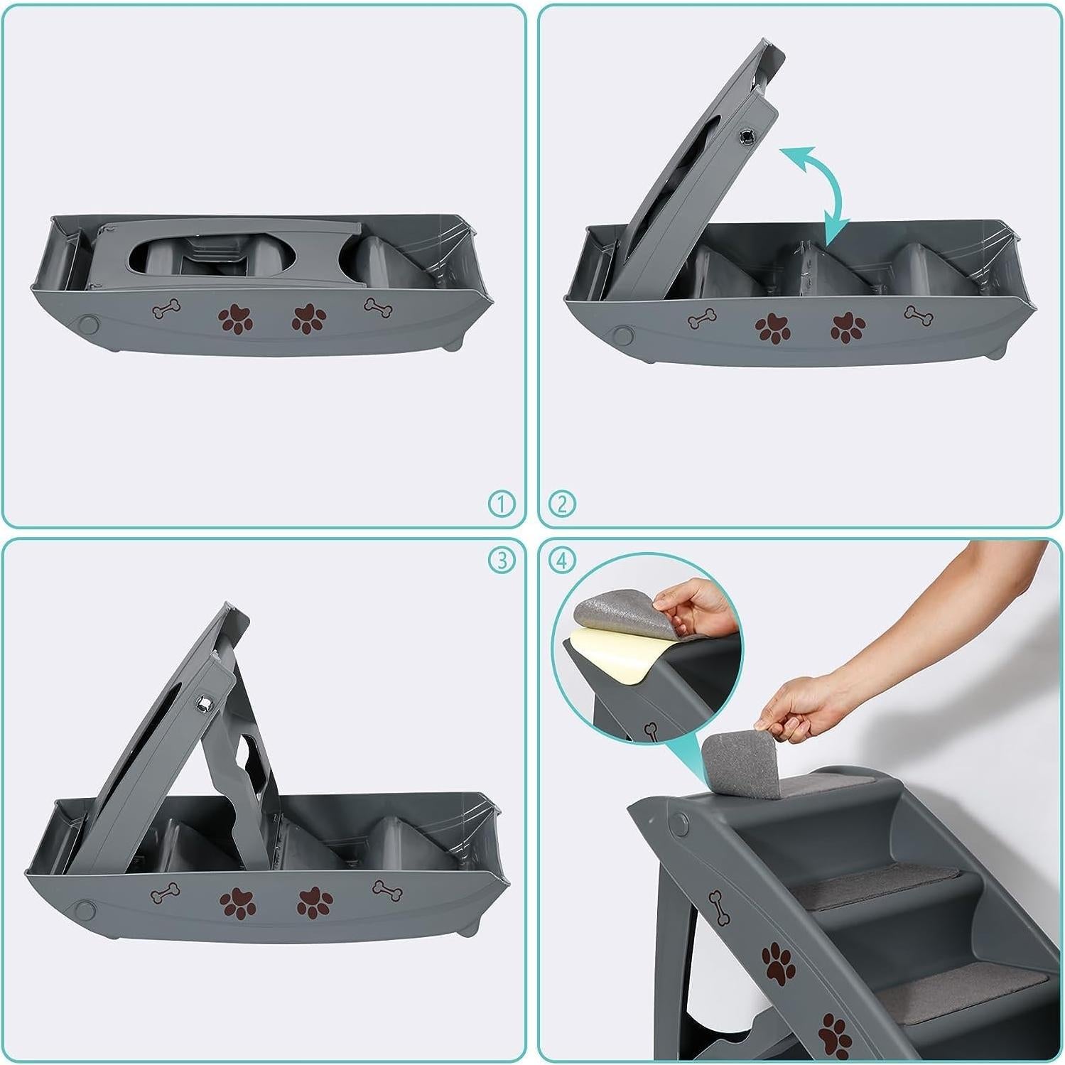 Escaleras Plegables para Mascotas Star-Venus 4 Pasos Antideslizantes