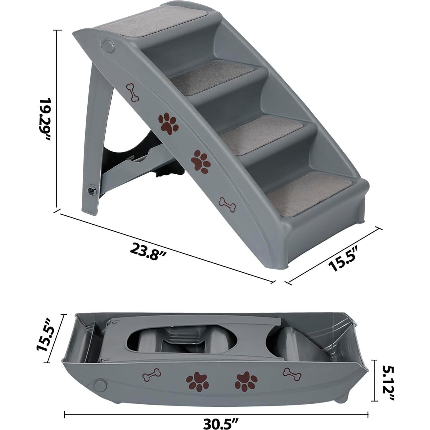 Escaleras Plegables para Mascotas Star-Venus 4 Pasos Antideslizantes