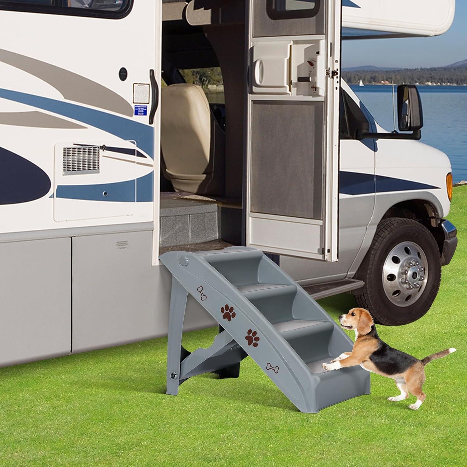 Escaleras Plegables para Mascotas Star-Venus 4 Pasos Antideslizantes
