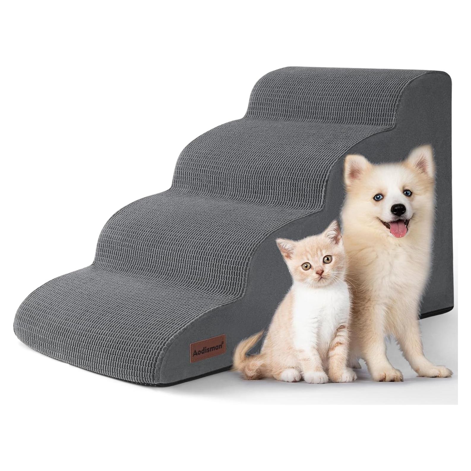 Escalones para Perros AODISMAN 4 Pasos Antideslizantes 44.2 cm Gris