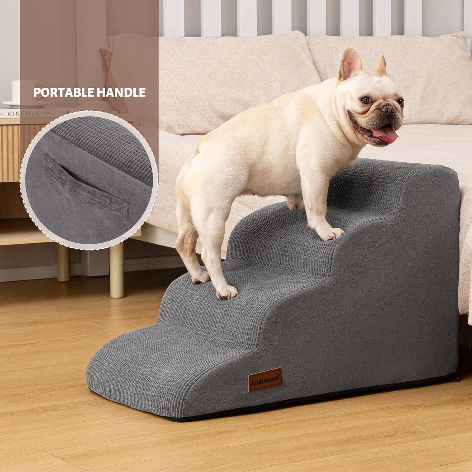 Escalones para Perros AODISMAN 4 Pasos Antideslizantes 44.2 cm Gris