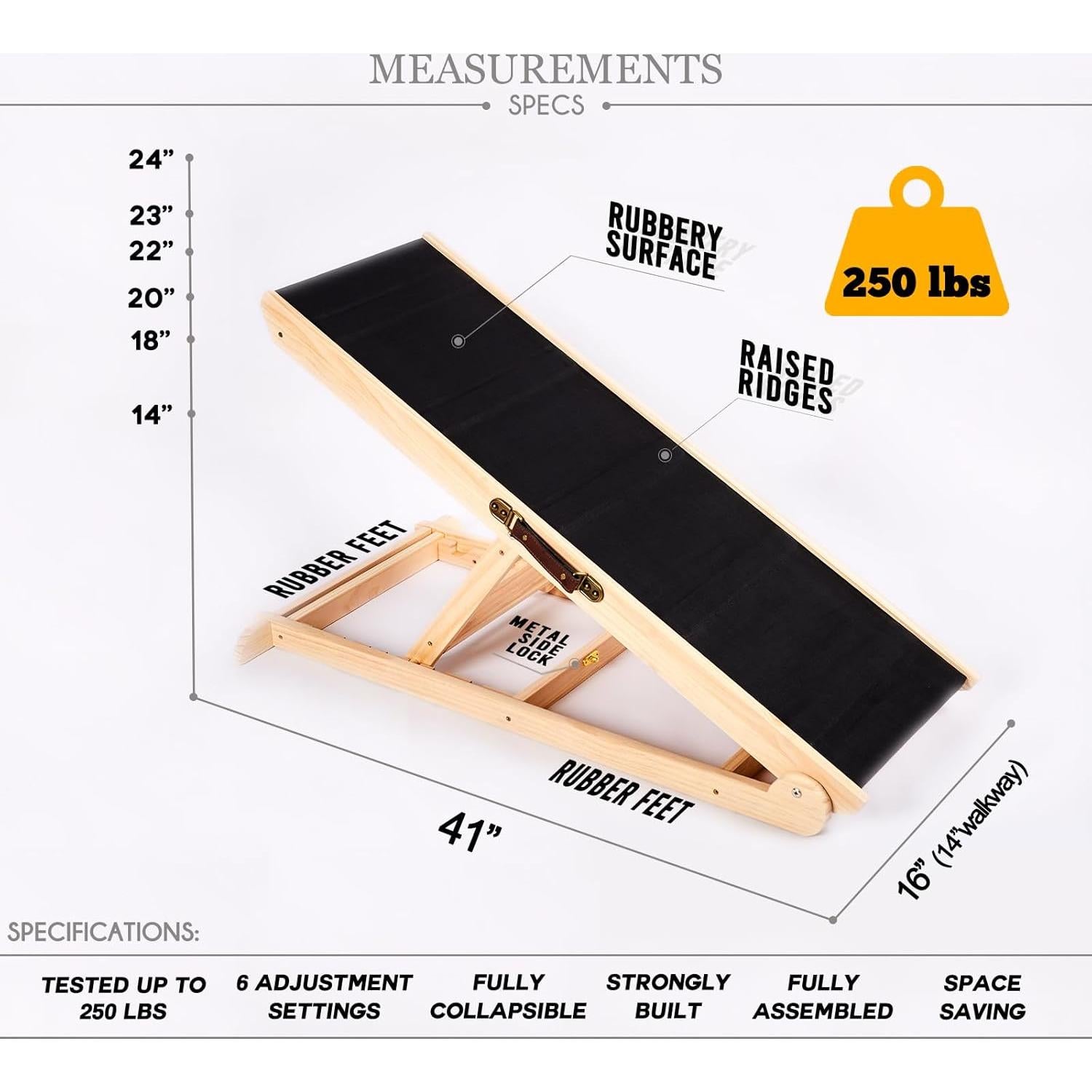 Rampa para Perros Woohoo Lab - Antideslizante 104 cm Ajustable