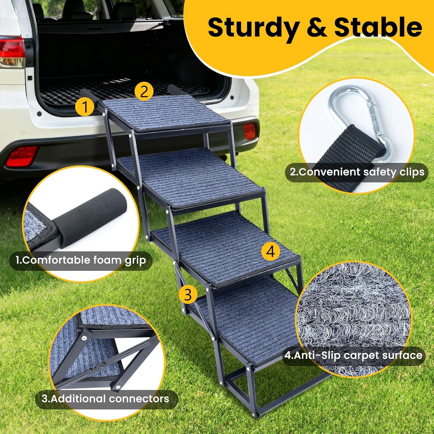 Rampa Plegable para Perros PALATALA - Soporta 90 kg, Antideslizante