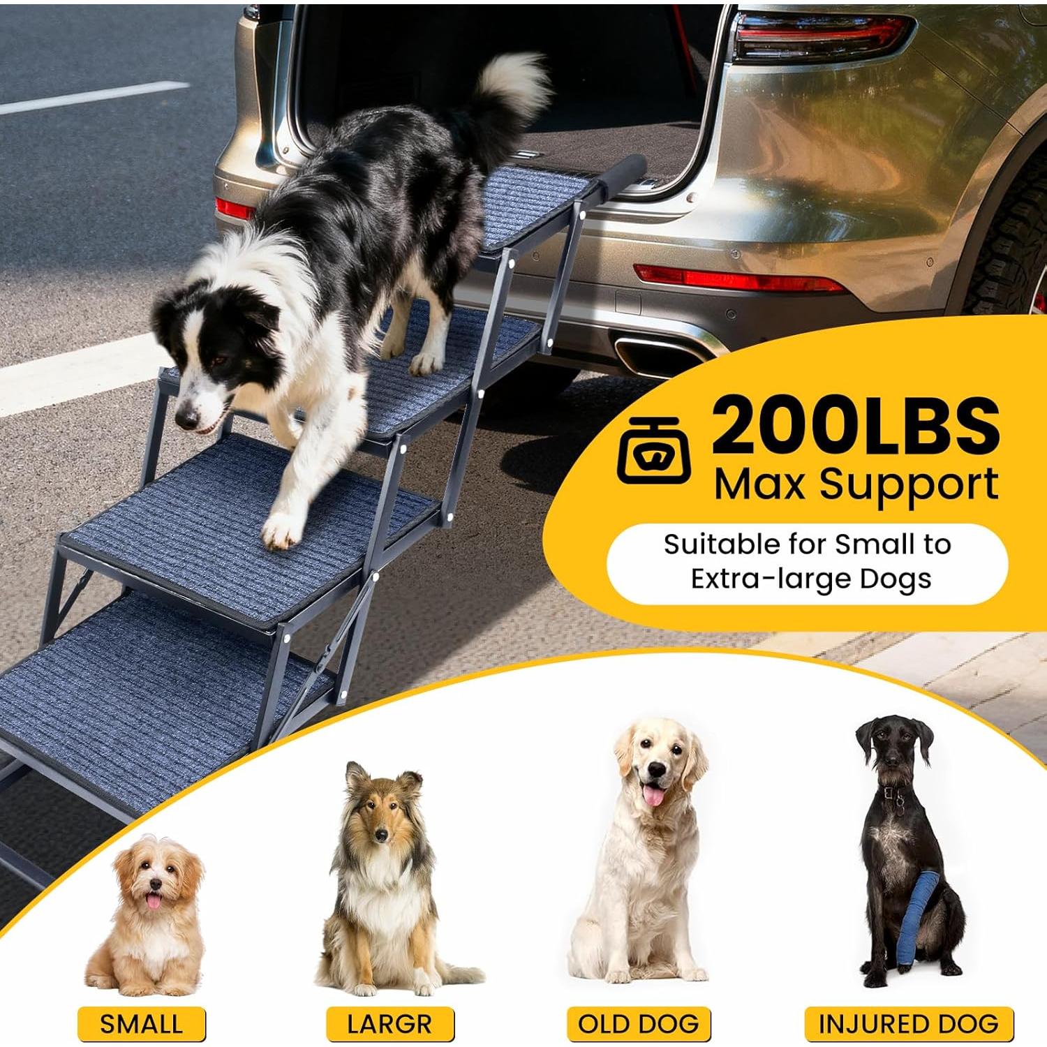 Rampa Plegable para Perros PALATALA - Soporta 90 kg, Antideslizante