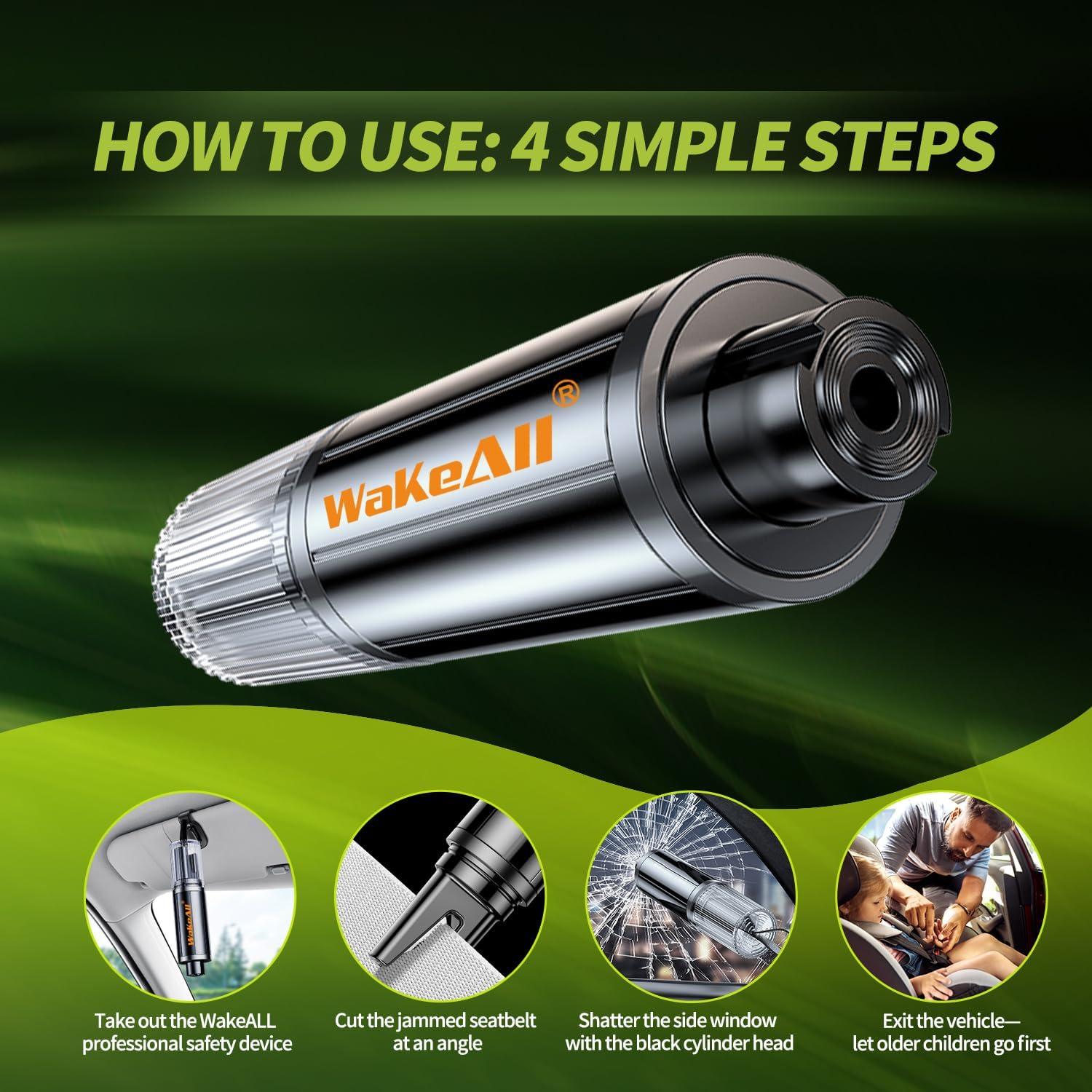 Cortador de Cinturón de Seguridad WakeALL 2-en-1 Negro