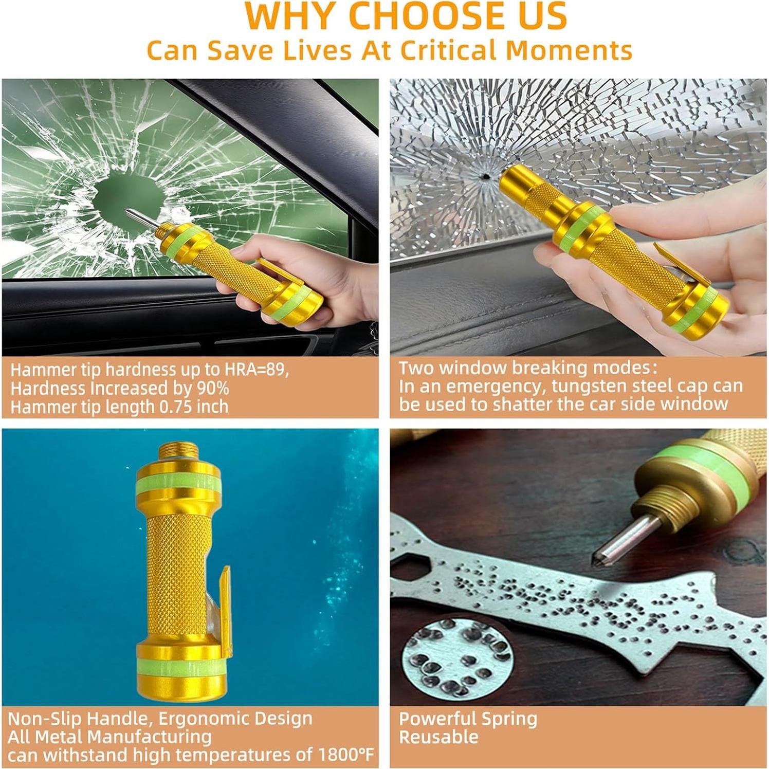 Cortador de Cinturón y Rompedor de Ventanas Autkbit A01 Oro