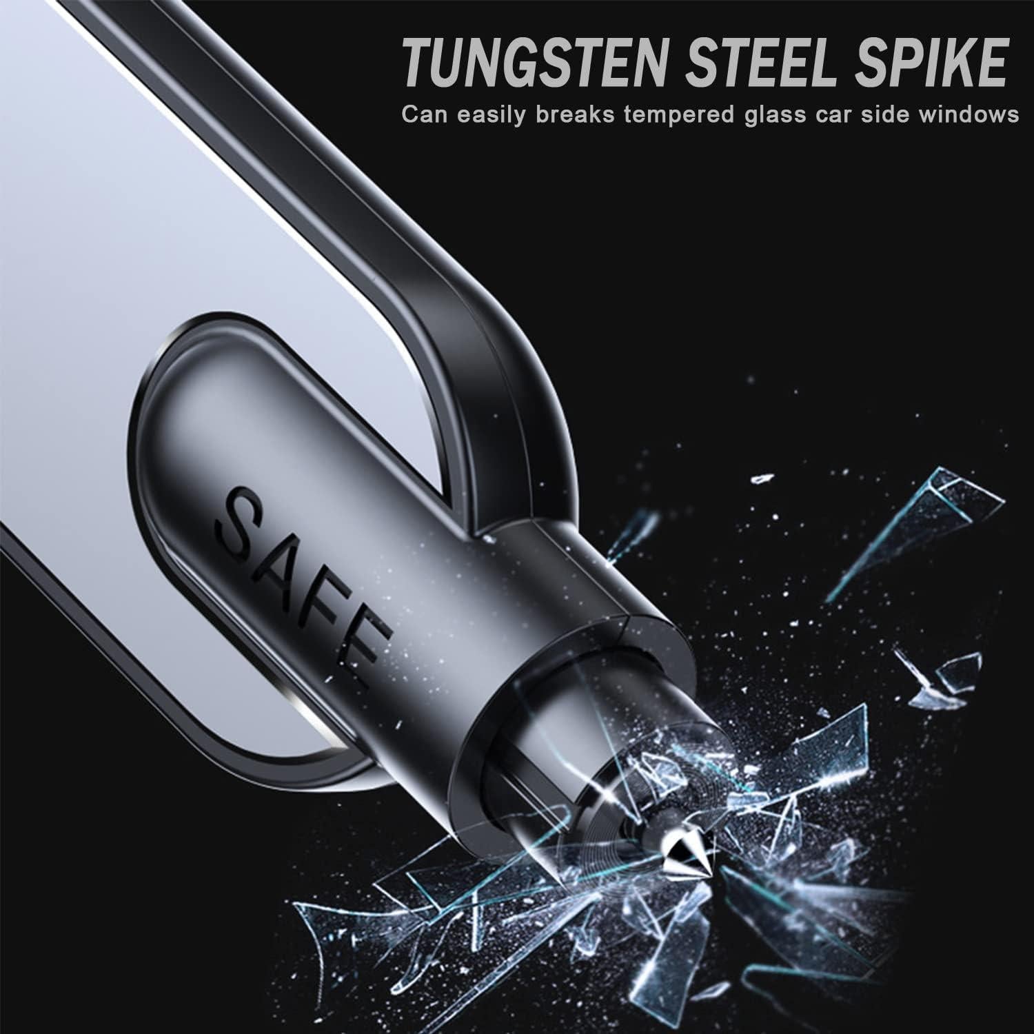 Martillo de Seguridad 2 en 1 ACEBON Rojo - Rompe Cristales y Cortador de Cinturón