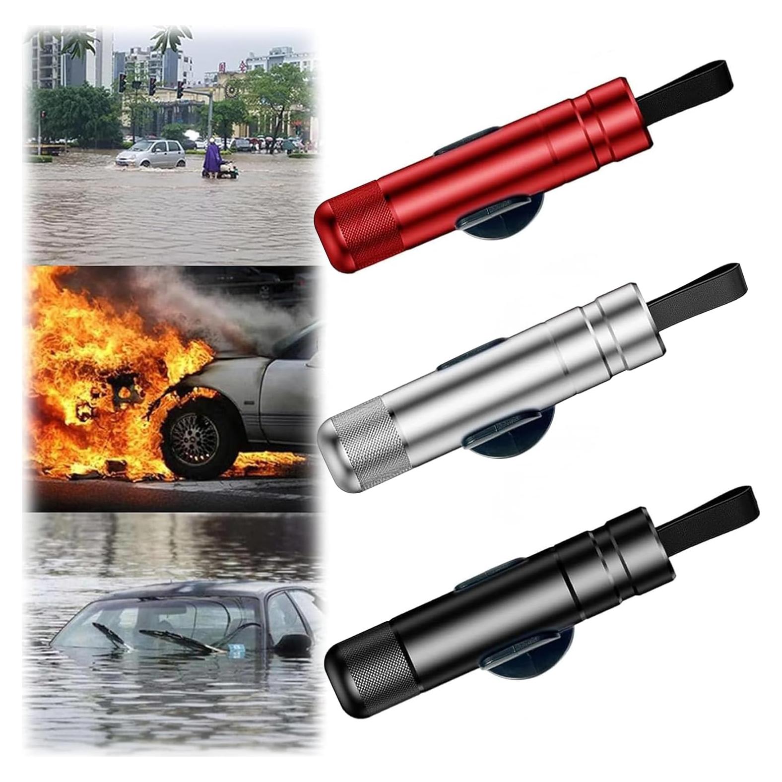 Cortador de Cinturón y Martillo de Vidrio Yeria 2-en-1 Rojo