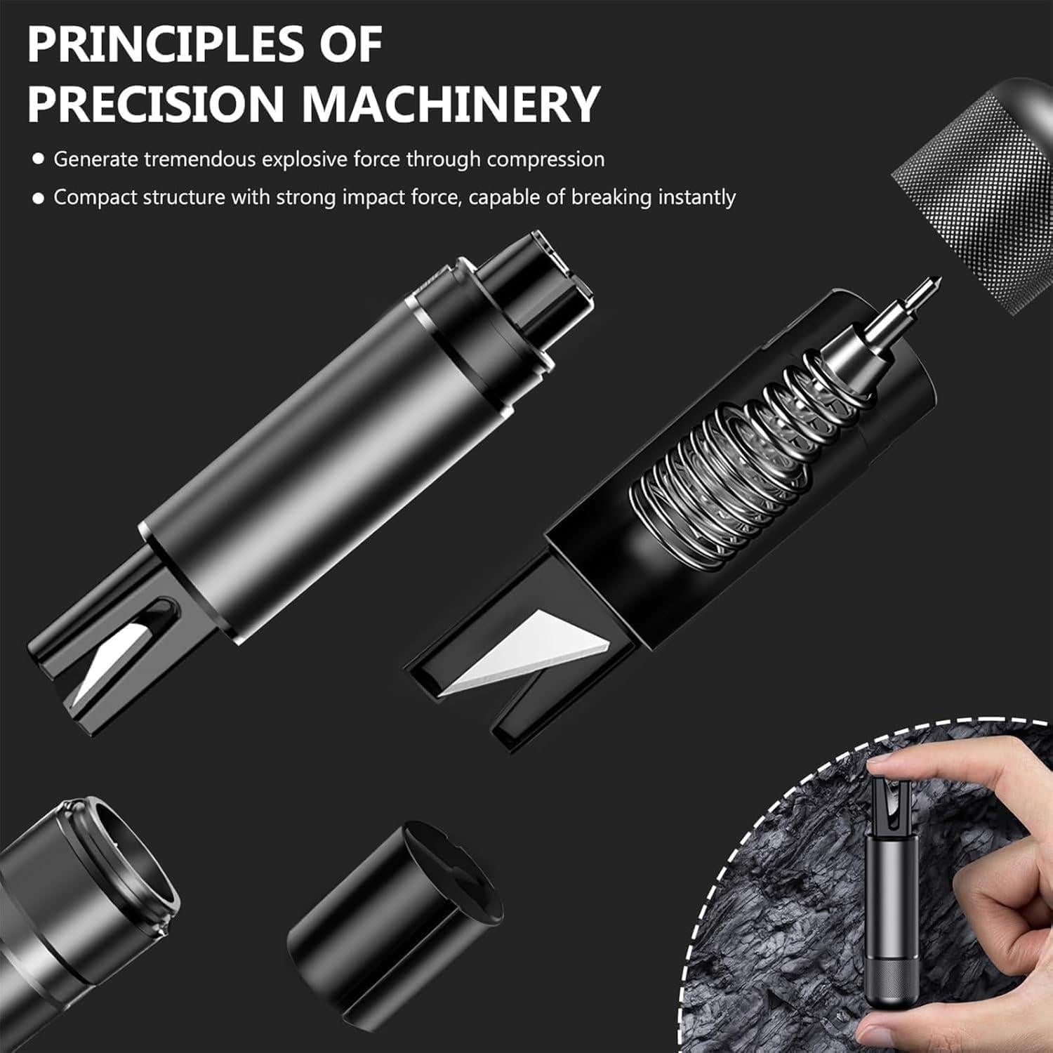 Cortador de Cinturón y Martillo de Vidrio Yeria 2-en-1 Rojo