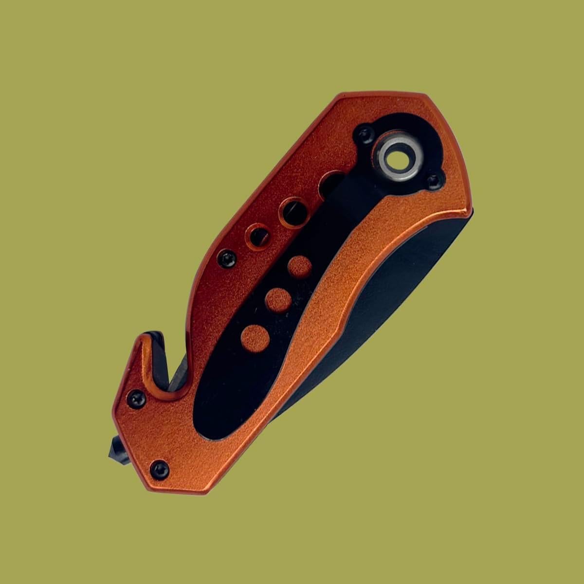 Cuchillo de bolsillo SELUCREH plegable 16 cm acero inoxidable naranja