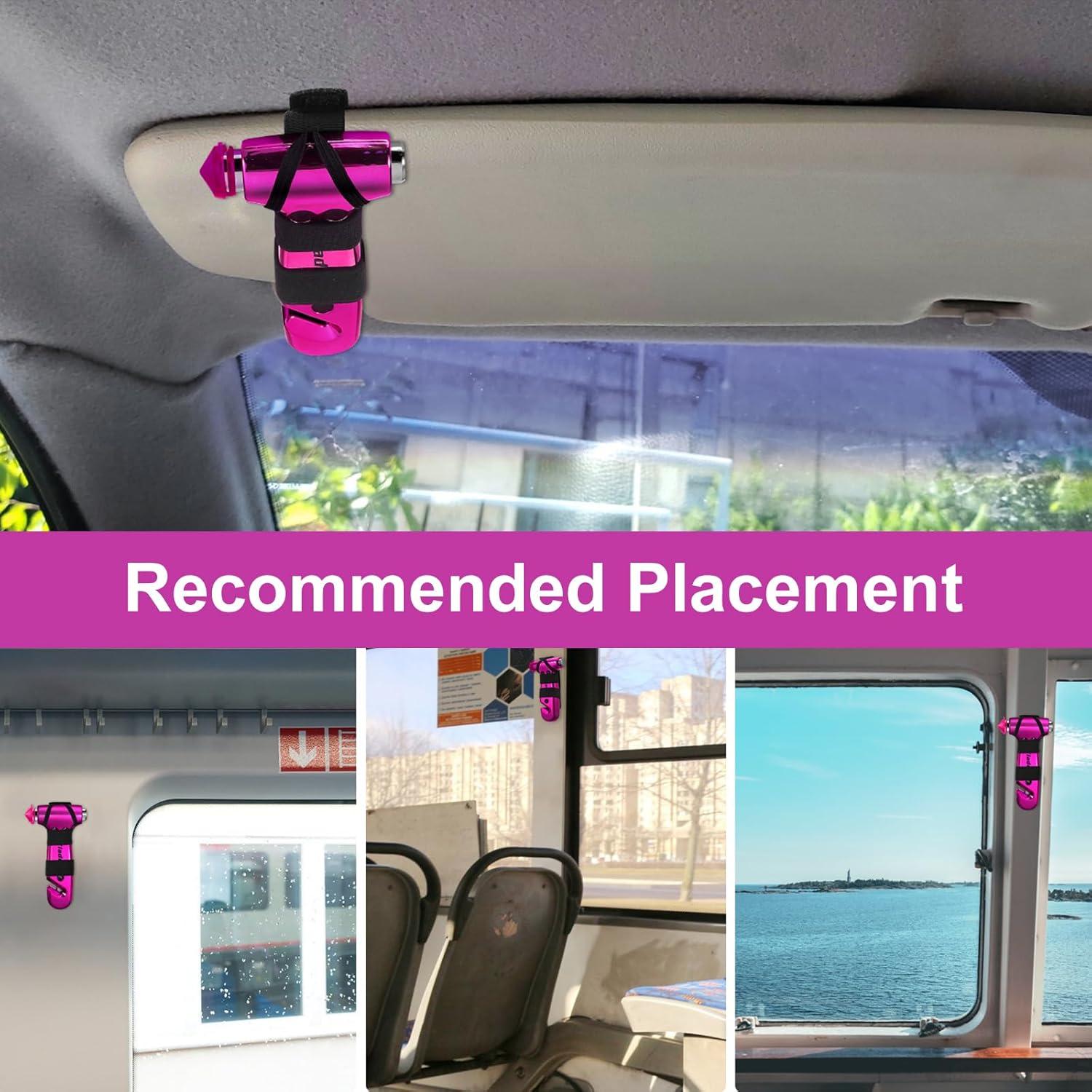 Martillo de Seguridad Dlvkavo para Automóvil 3 en 1 Rosa