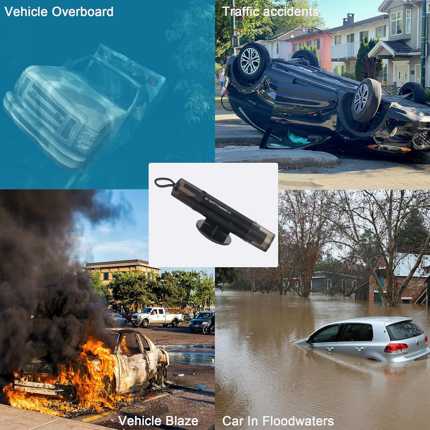 Martillo de Escape 2 en 1 EJYARC LP-Car 001 Negro