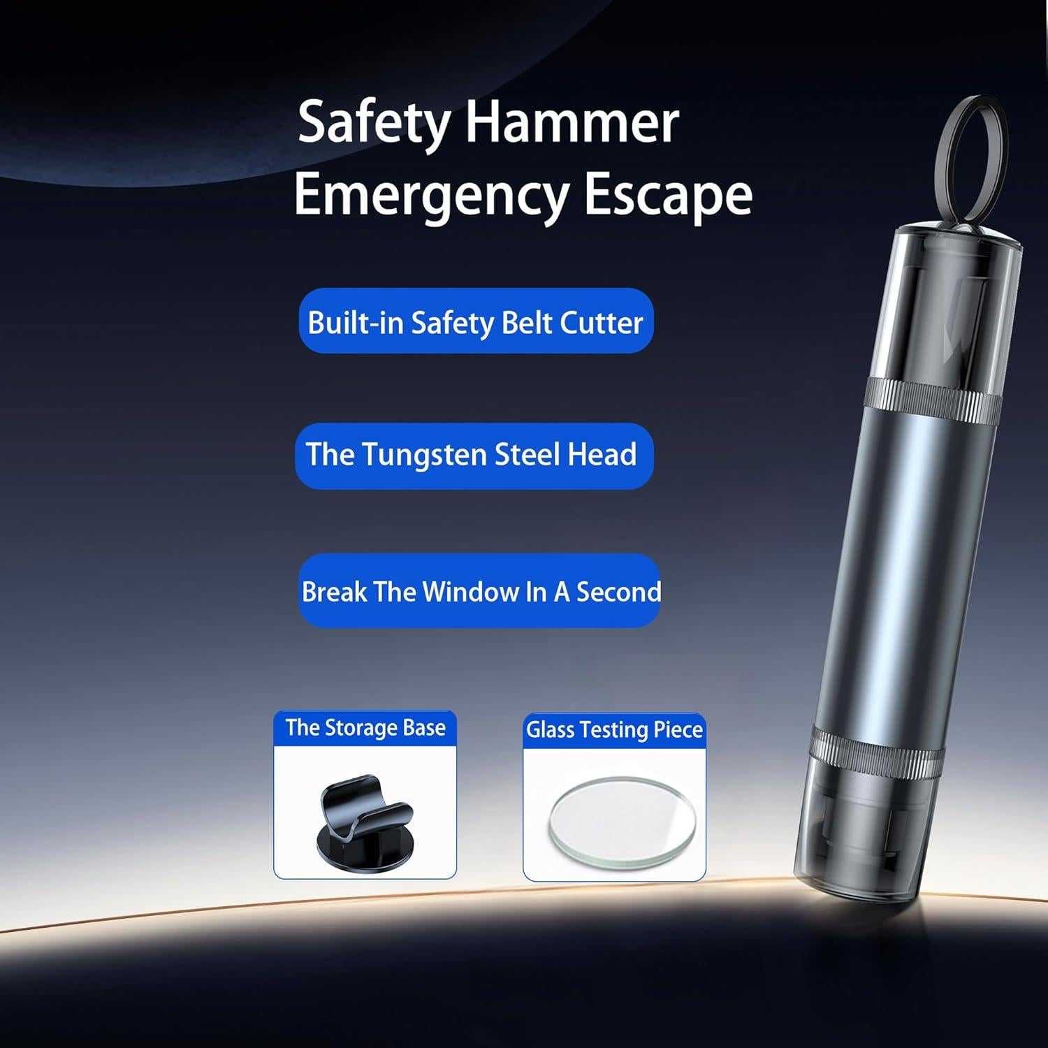 Martillo de Escape 2 en 1 EJYARC LP-Car 001 Negro