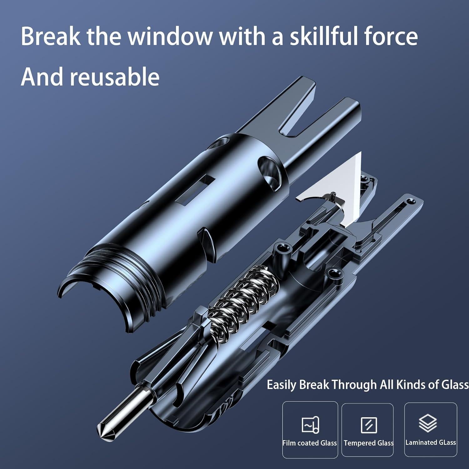 Martillo de Escape 2 en 1 EJYARC LP-Car 001 Negro