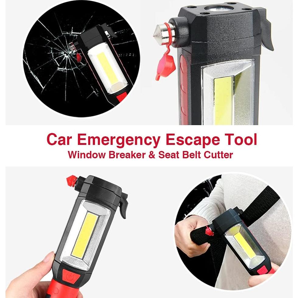 Maksone Herramienta de Emergencia 2 en 1 con Linterna LED