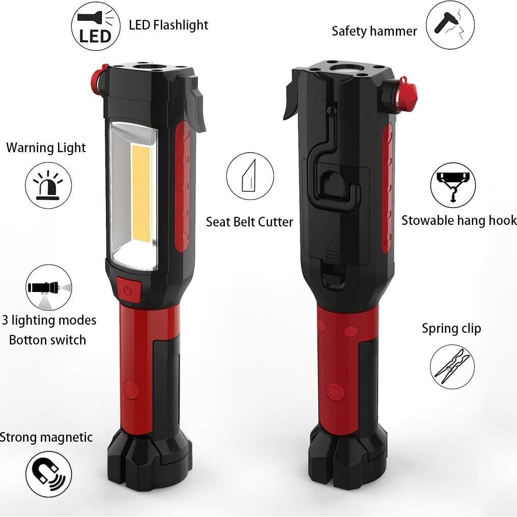 Maksone Herramienta de Emergencia 2 en 1 con Linterna LED