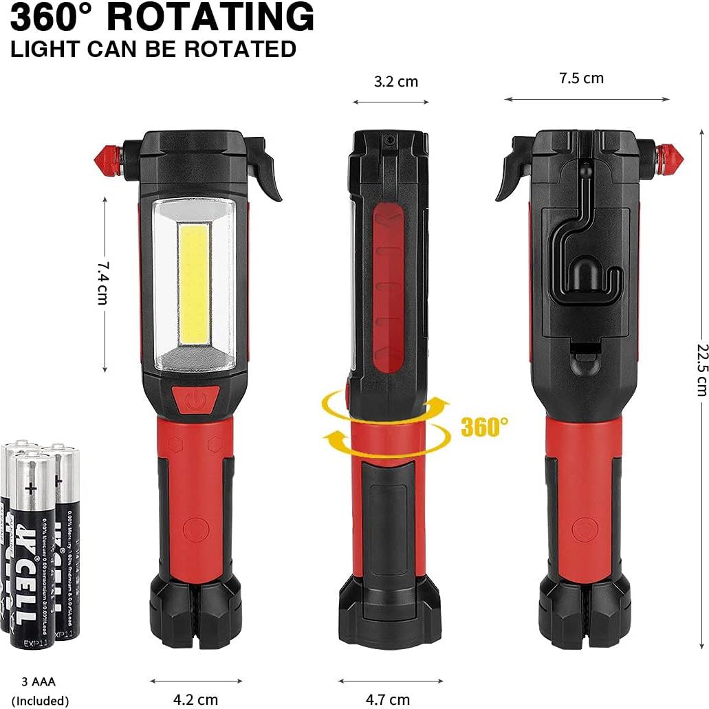 Maksone Herramienta de Emergencia 2 en 1 con Linterna LED