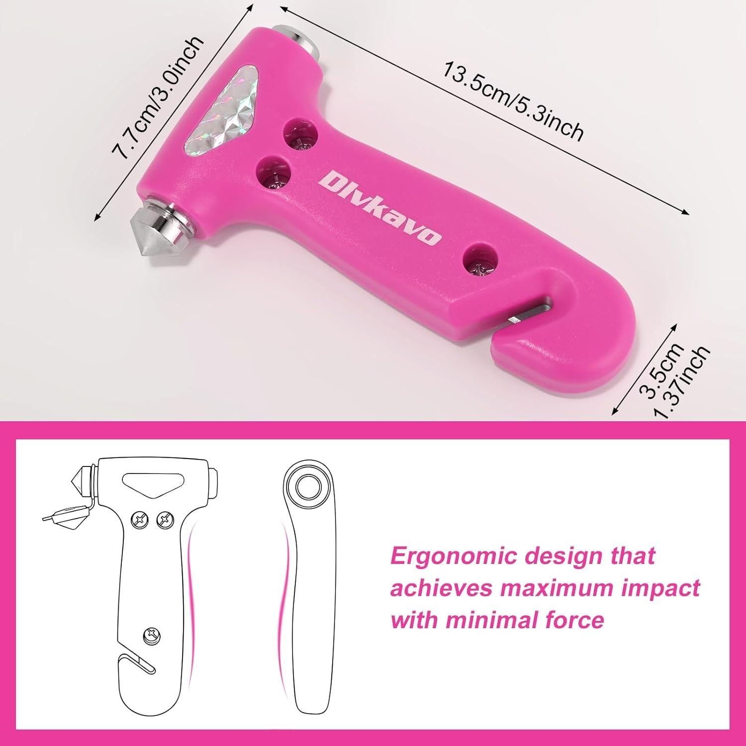 Rompe Ventanas Dlvkavo 3-en-1 Martillo de Seguridad Rosa