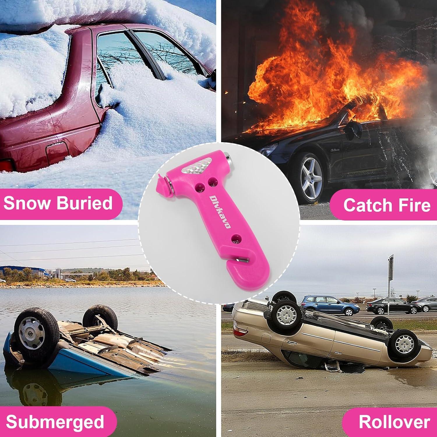 Rompe Ventanas Dlvkavo 3-en-1 Martillo de Seguridad Rosa