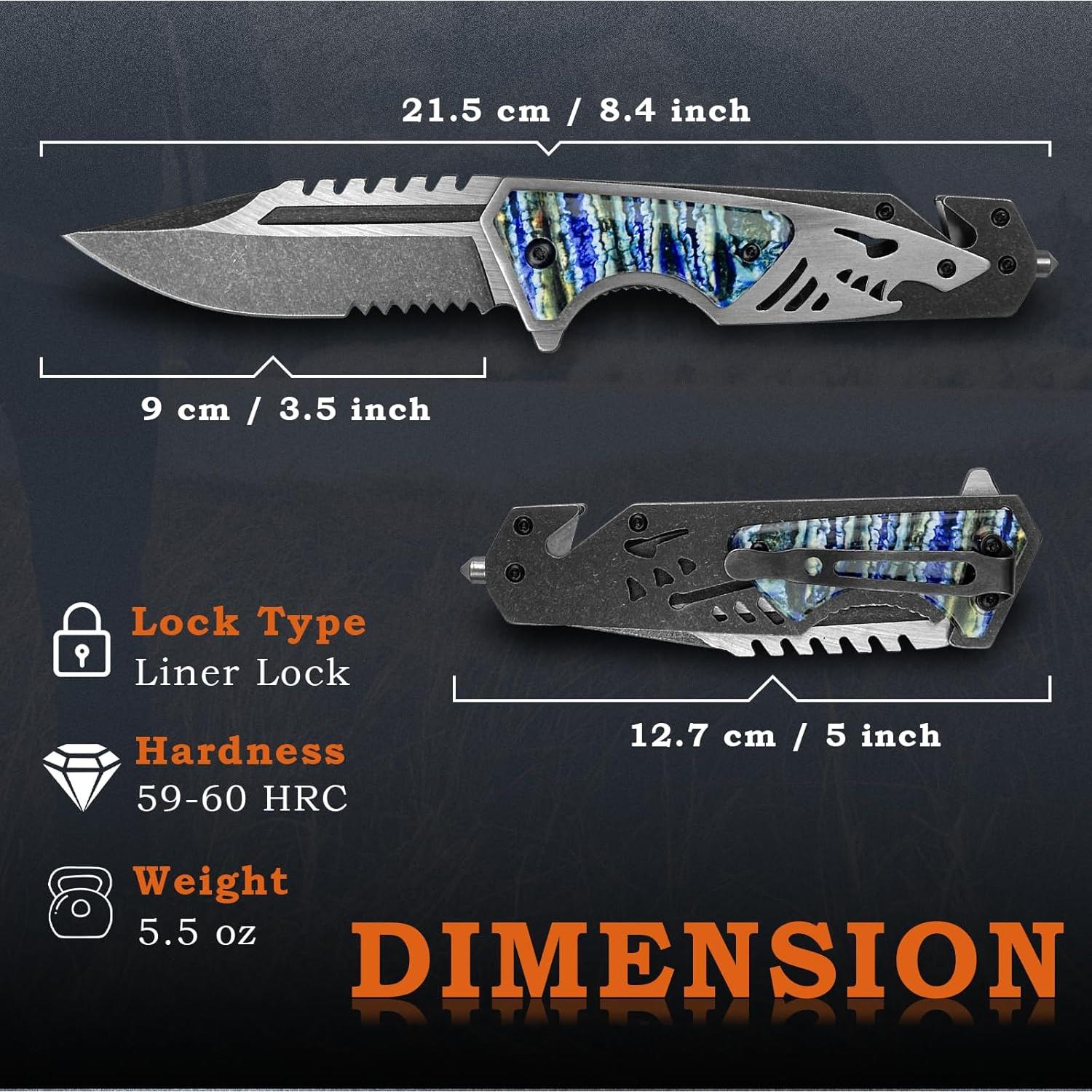 Cuchillo de bolsillo MADSABRE EDC 21.5 cm acero inoxidable