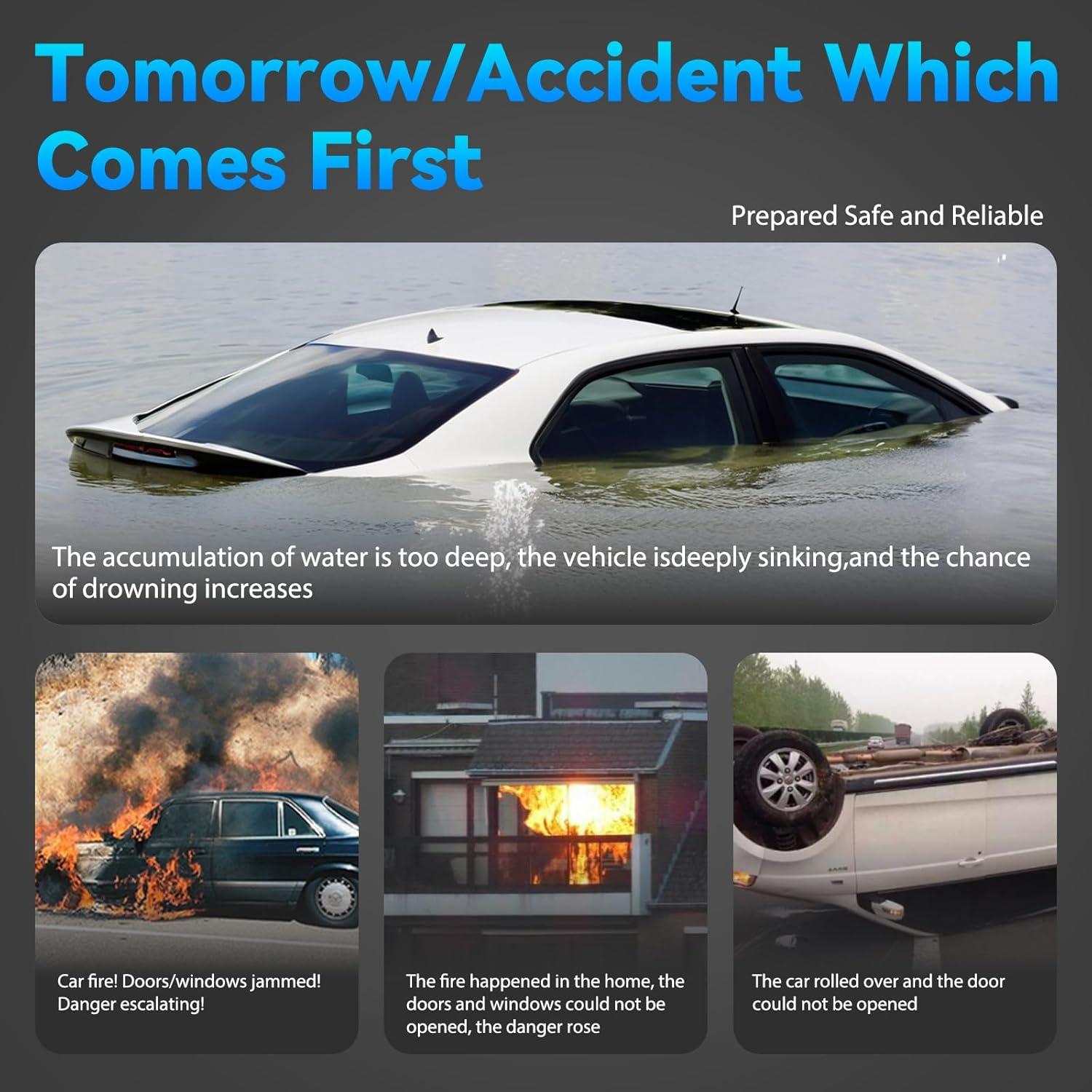 Martillo de Seguridad Gemgong Safehammer 2 en 1 Rompe Cristales