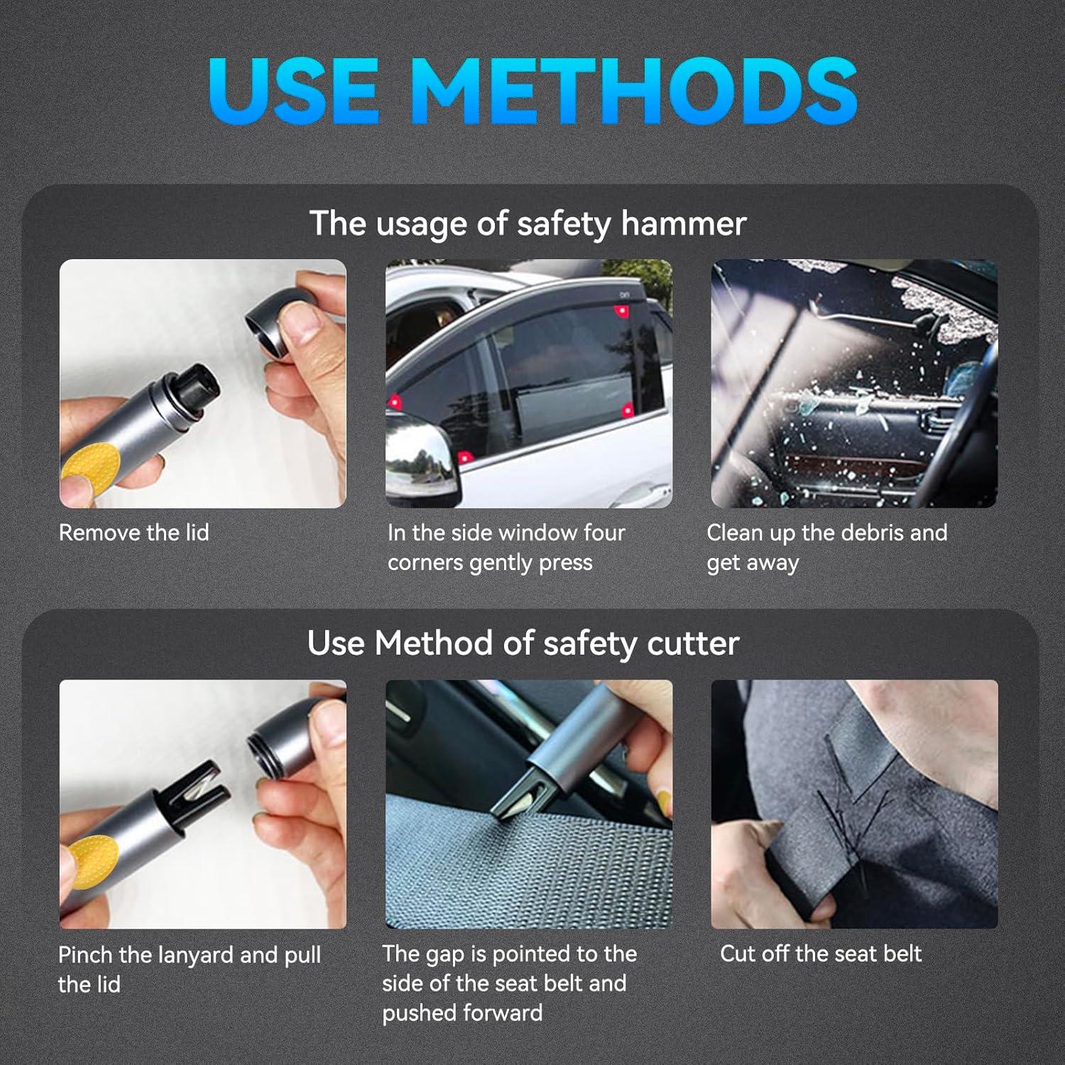 Martillo de Seguridad Gemgong Safehammer 2 en 1 Rompe Cristales