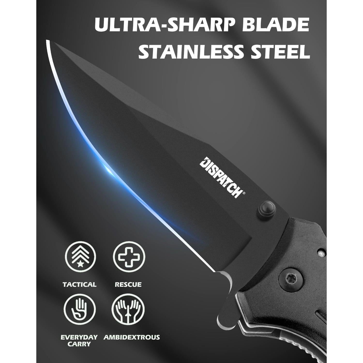 Cuchillo de bolsillo Dispatch EDC 8.5 cm con rompevidrios y cortador