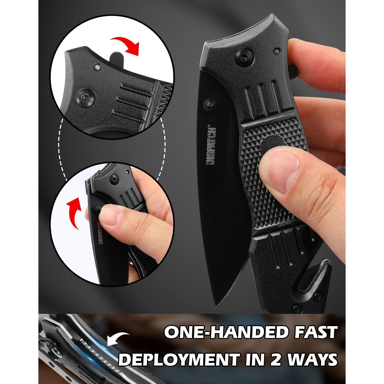 Cuchillo de bolsillo Dispatch EDC 8.5 cm con rompevidrios y cortador