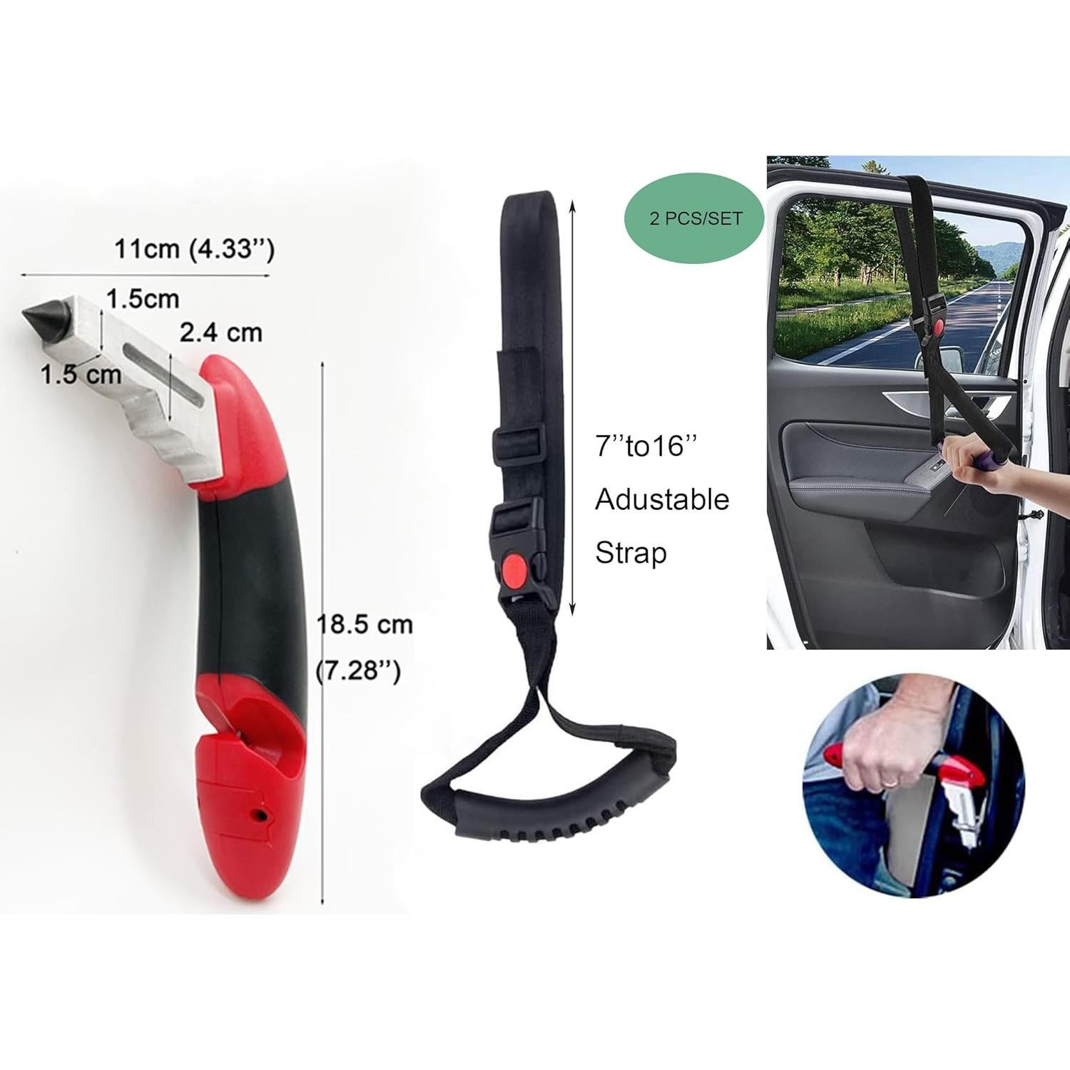 Asa de Ayuda para Auto KAKKOII 5 en 1 con Linterna LED