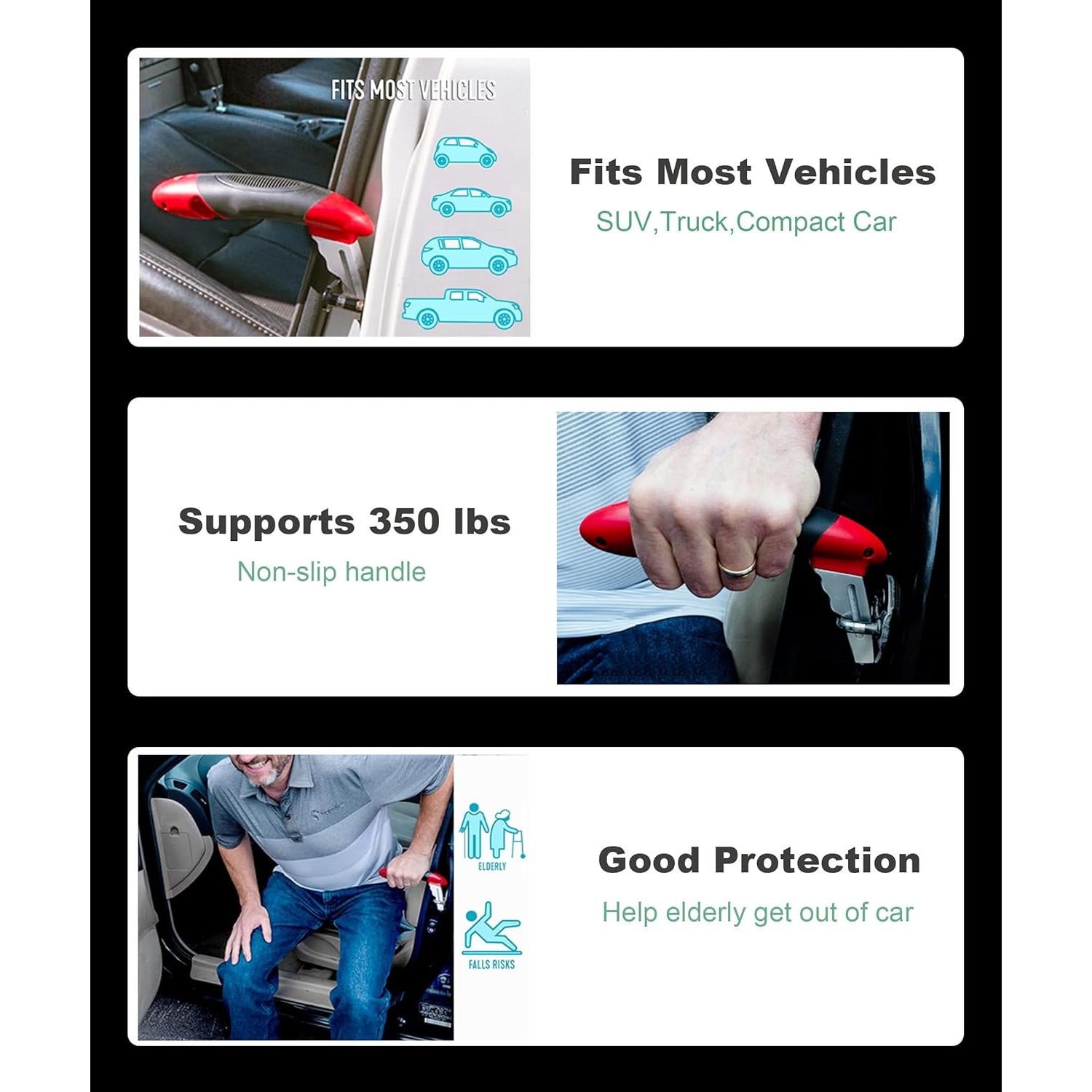 Asa de Ayuda para Auto KAKKOII 5 en 1 con Linterna LED