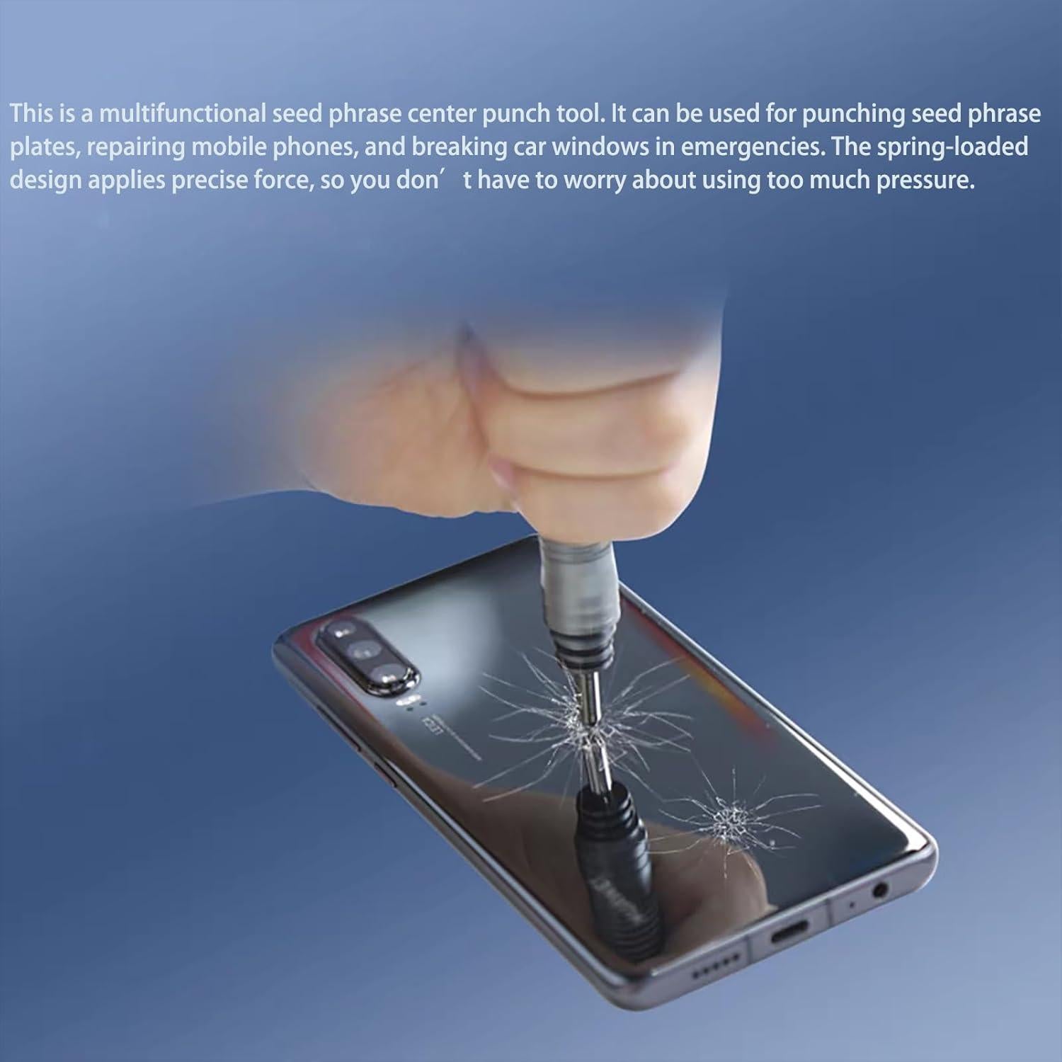 Bolígrafo Rompevidrios Btcdove - Acero Tungsteno, 17.2 cm