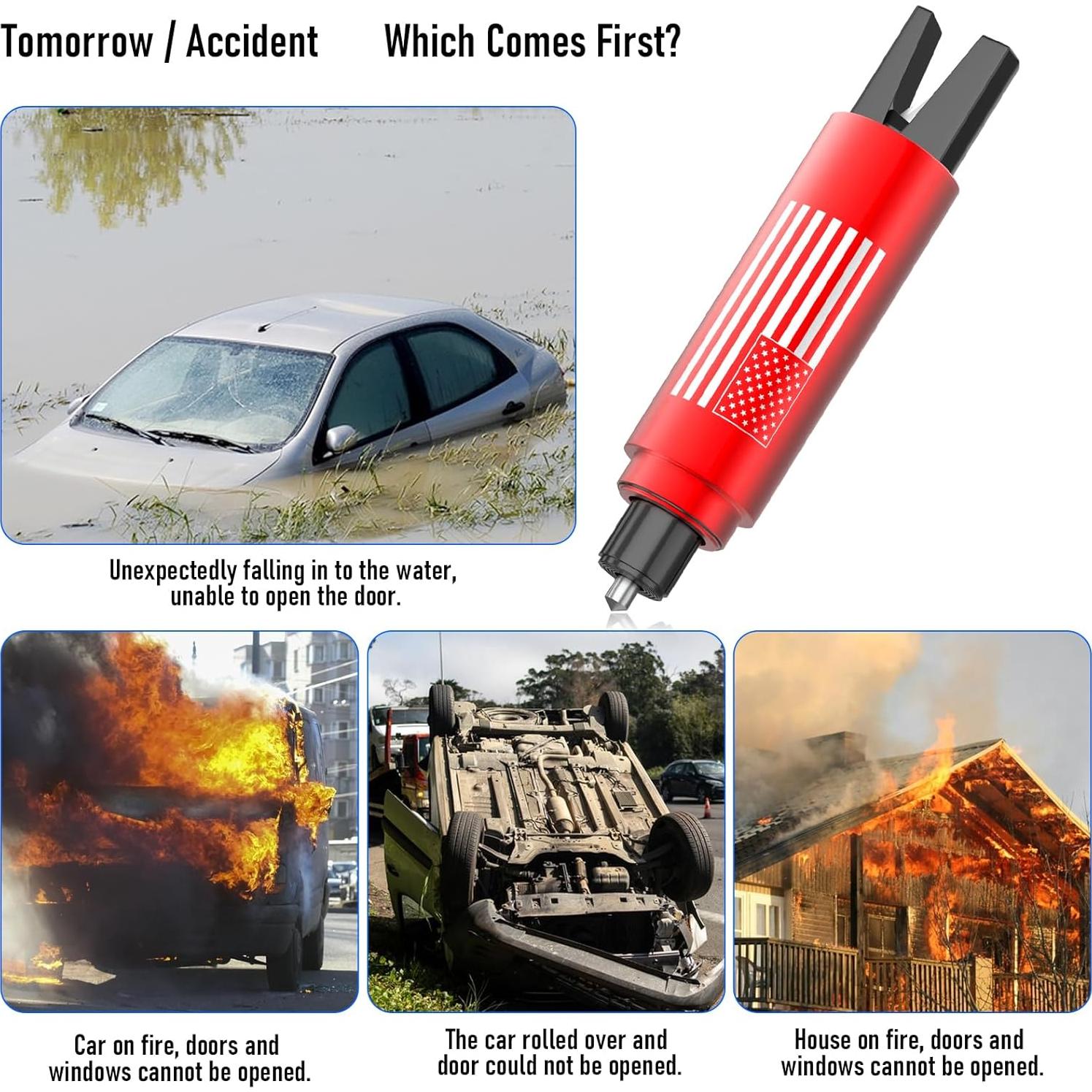 Juego de 2 Martillos de Seguridad QWEZOTUY J8 para Cristales