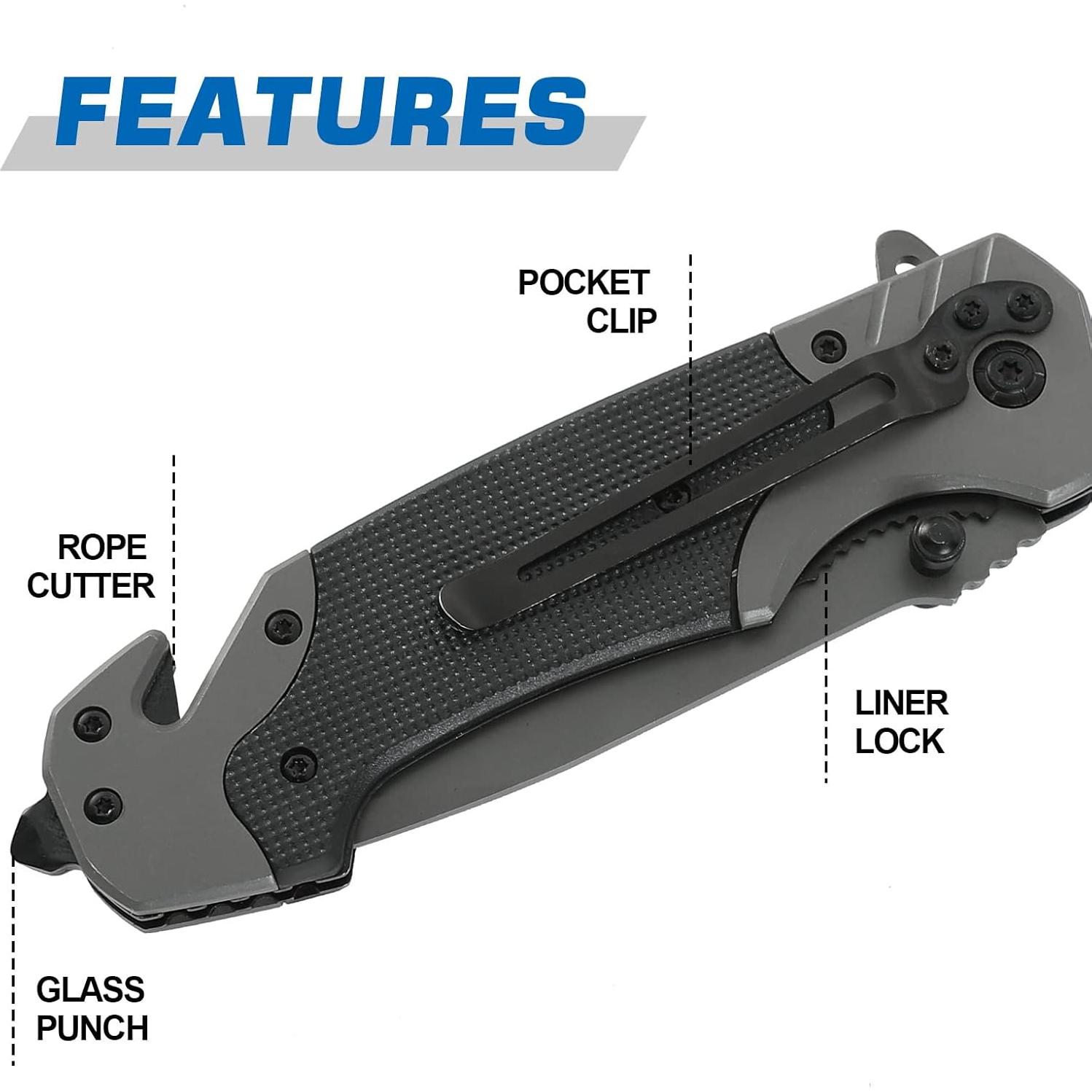 Cuchillo de bolsillo plegable Hotpoint EDC con herramientas 20.3cm