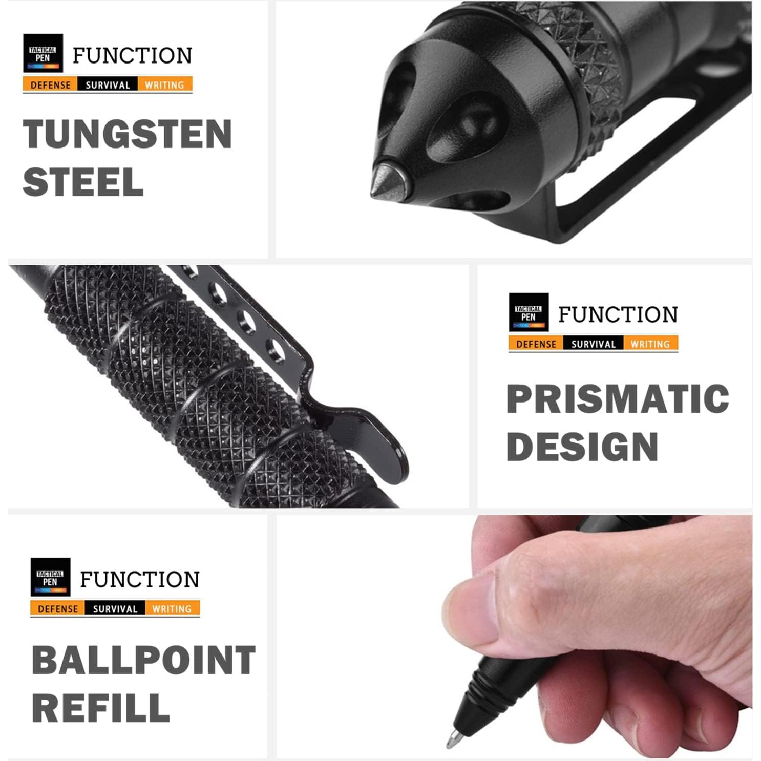 Bolígrafo Táctico Militar YUNLOVXEE - Paquete de 2, Emergencia