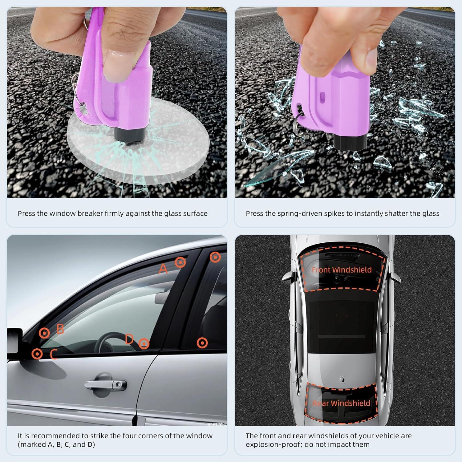 24 Llaveros Rompe Ventanas Adboros 3 en 1 Cortador Silbato