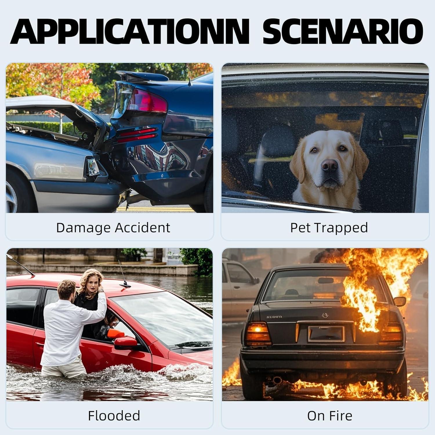 24 Llaveros Rompe Ventanas Adboros 3 en 1 Cortador Silbato