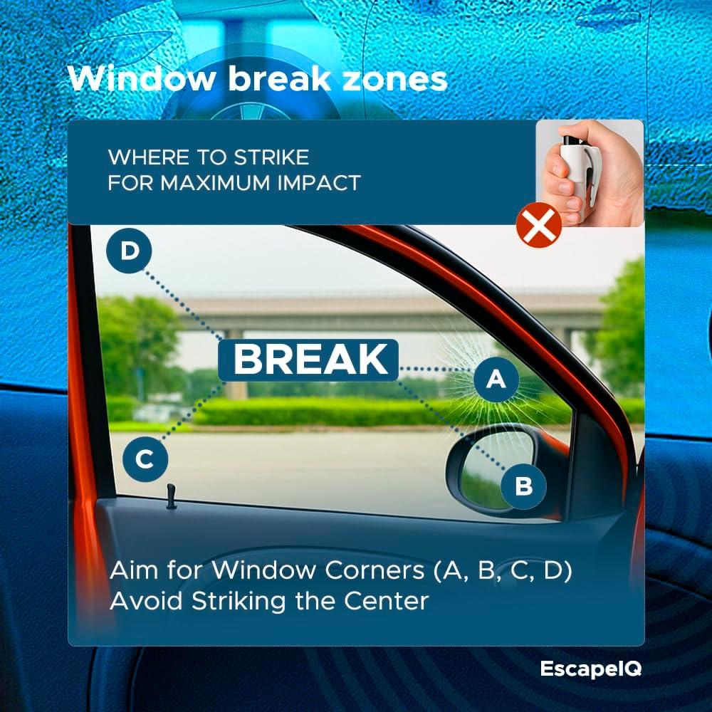 Herramienta de Escape de Emergencia SHIAKIDI 2 en 1 Cortador y Rompedor