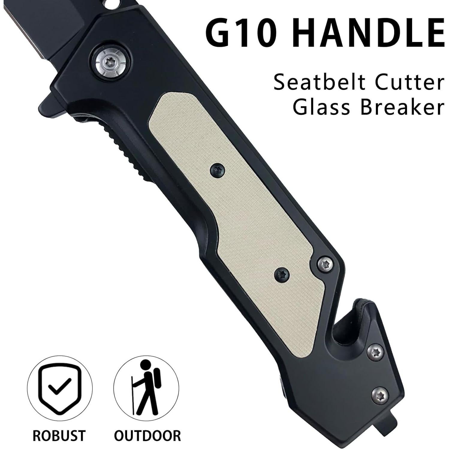 Cuchillo de bolsillo Wliybyo DA316 plegable con rompevidrios