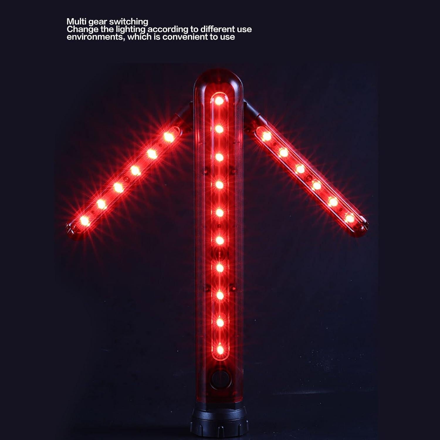 Baton de Seguridad Vial LED Focket con Luz Roja y Base Magnética