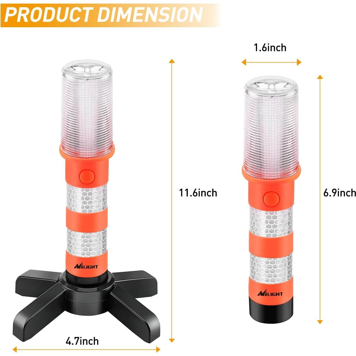 Kit de Luces de Emergencia LED Nilight - 4 Piezas, Soporte y Baterías