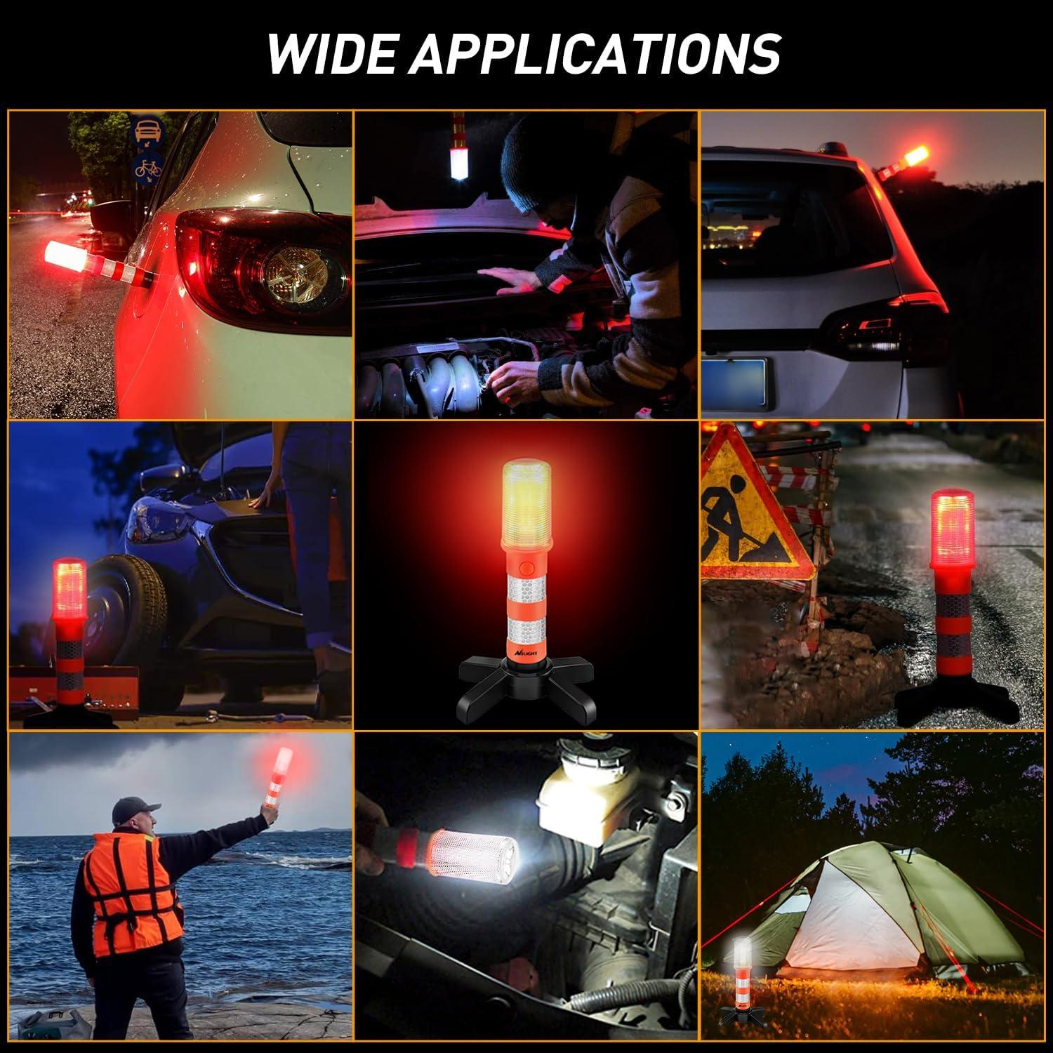 Kit de Luces de Emergencia LED Nilight - 4 Piezas, Soporte y Baterías