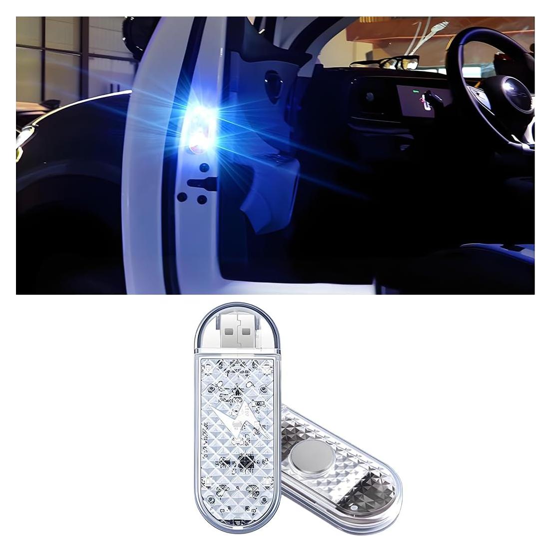 Luces de Advertencia LED Sandfren para Puertas de Coche 2PCS Azul