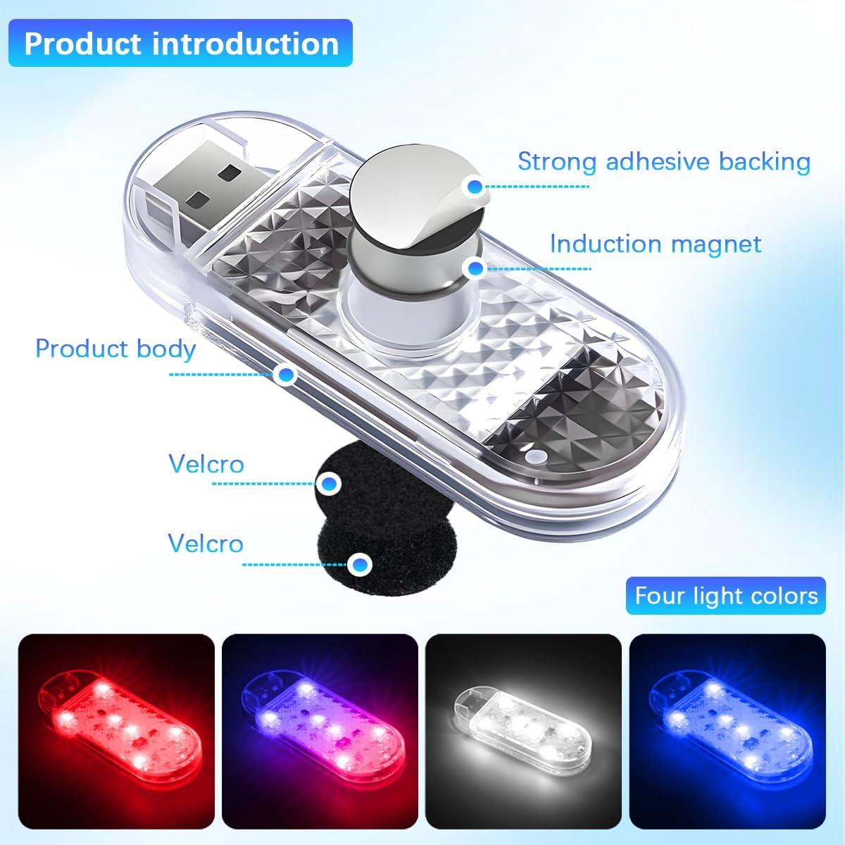 Luces de Advertencia LED Sandfren para Puertas de Coche 2PCS Azul
